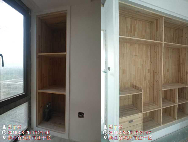 久居裝飾在建施工工地 木工木制家具衣柜照片